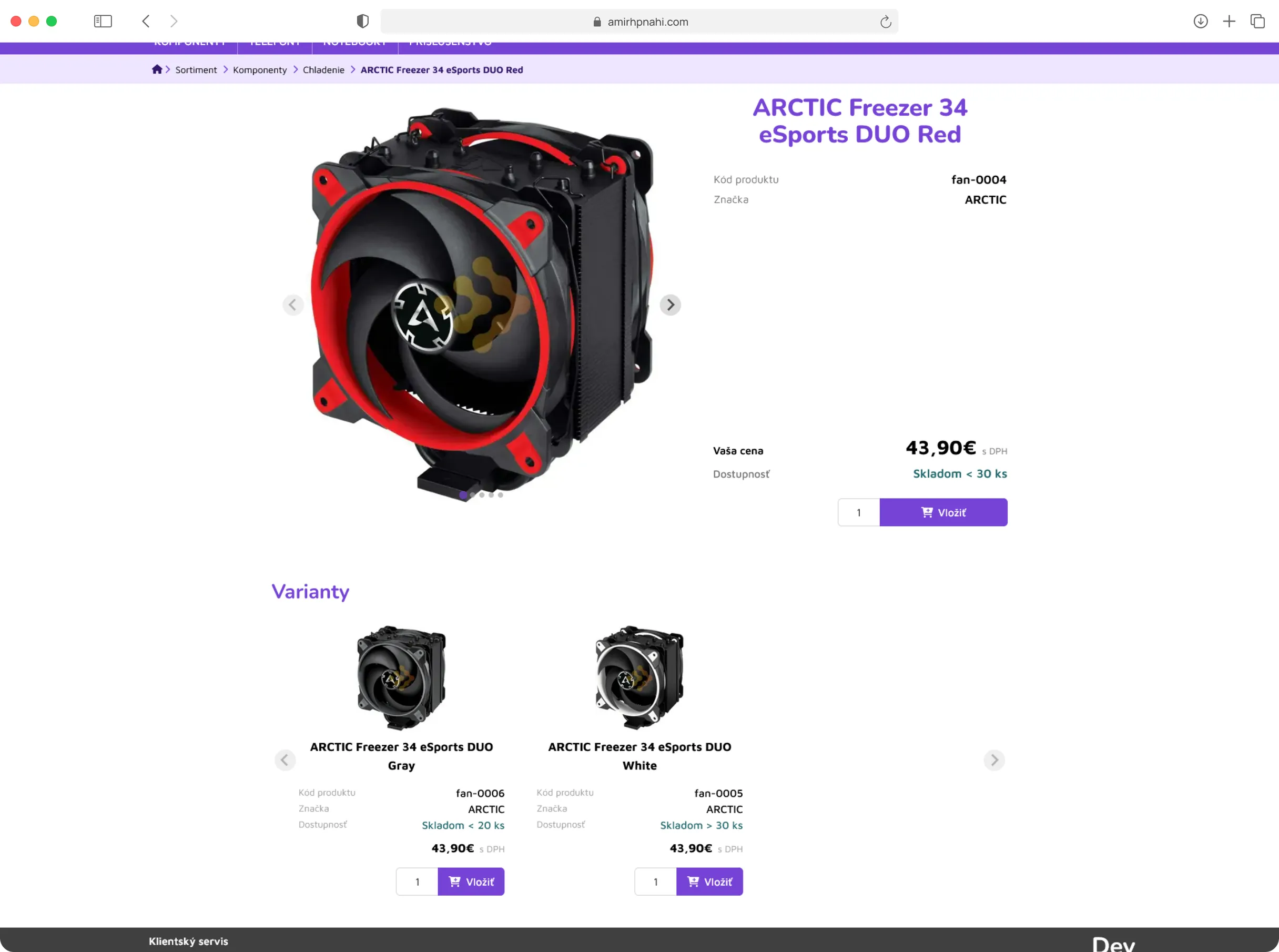 varianty produktu